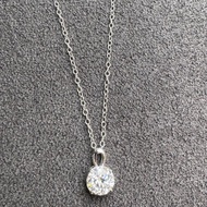 八心八箭一克拉莫桑鑽鎖骨項鍊 925純銀項鍊