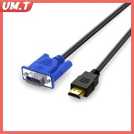 UM.T 1 Piece For HDTV HD LCD 1/1.5/3/5M 1080P HDMIpatible To VGA Male Cable Adapter Lead For Connect