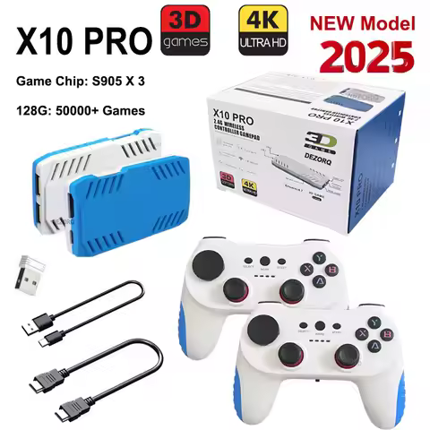 128G X10 PRO GameStick 4K HD TV Video Game Console 3D Games 40+Simulators S905 x 3 Retro Games Dual 