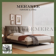 MERAKEE Queen/King Genuine Leather Bed Frame Bedroom Furniture JC819