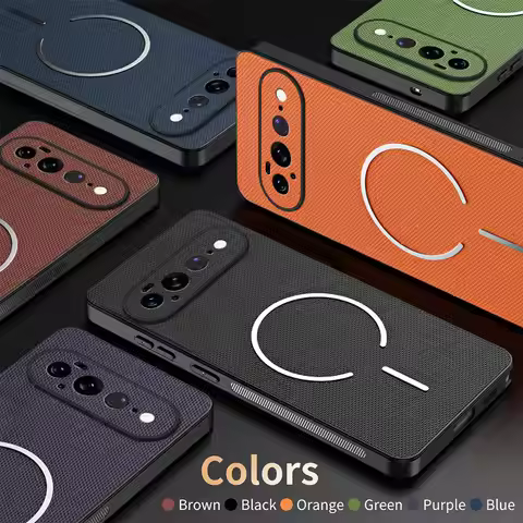 Luxury Business Woven Texture Magnetic Case For Google Pixel 7 8 9 10 11 Pro XL 10A 9A 8A 7A For Mag