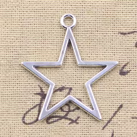 15pcs Charms Star 37x33mm Antique Silver Color Pendants DIY Crafts Making Findings Handmade Tibetan 