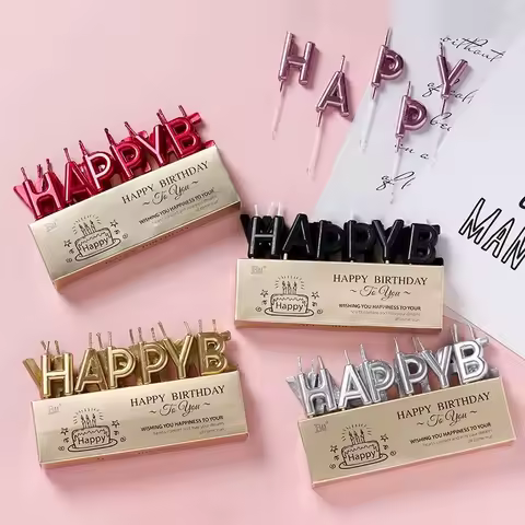 Happy Birthday Gold Letter Candle Silver Happy Birthday Candle Party Birthday Candle Anniversary Cel