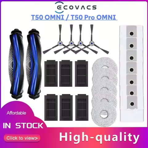 Compatible For ECOVACS T50 OMNI Accessories Main Side Brush Filter Dust Bag Mop for ECOVACS T50 Pro 