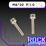[Crazy Screw] ROCK White Iron Material M6 * 20 P: 1.0 Screw CNC Inner Outer Hexagon Shipment