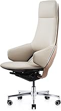 HDZWW Boss Chair Luxury President Swivel Seat, Sedentary Comfort Ergonomic Office Chair Managerial Executive Chairs, Adjustable Height Reclining (Color : White)