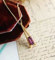 【西洋古董飾品 】Avon 1977年 New Plaza 系列 紫萊茵 項鍊