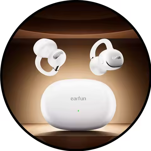 EarFun Clip 2 Open Wireless Earbuds Bluetooth 6.0 AI Real Time Translation Hi-Res IP55 Waterproof He