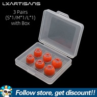 LXARTISANS หูฟังขนาด S/m/l 3คู่นุ่มเป็นมิตรต่อผิวซ้ำๆใช้ที่อุดหูซิลิโคนเหลว2-In-1หูกันฟองน้ำความจำหู