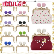 HOULAI Purse Clasp Frame, Candy Color Metal Purse Frame Kiss Clasp, Square Bag Kiss Clasp Lock