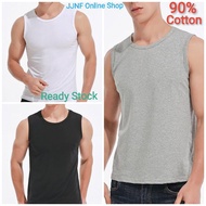 (Men Singlet)COTTON Lelaki Murah MR Men Singlet Adult Plain Singlet white Black Grey Tank Top Sleeve
