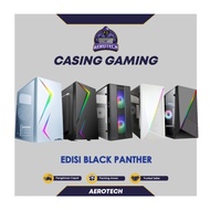 CASING PC GAMING BLACK PANTHER M-ATX RGB Front Panel Include Fan