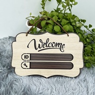 [Office Gift] [SAN-TW12]Wooden wall-mounted welcome board combined with wifi to decorate homestay, c