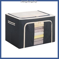 35L/80L/110L Large Capacity Foldable Cotton Linen Storage Box Steel Frame Storage Extra Large Box