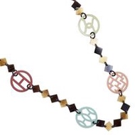 二手愛馬仕 Diva 水牛角項鍊，女款，約 40.7 公克。