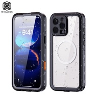 Shellbox for iPhone 16 Series Clear Case with MagSafe IP68 Waterproof Phone Case