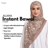 El Zahraa | Alana Instant Bawal |  Bawal with attached inner | Bidang 48 | Printed Premium