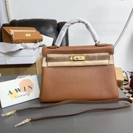 【 Awin 】Women's Togo Leather Handbag Machine Sewing Design Perfect Gift