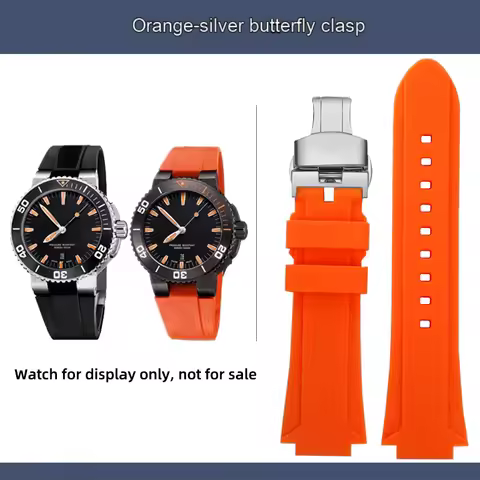 For ORIS Aquis 7653 Bracelet 7730 7740 bands DIVERS Series Replace Sport Silicone Strap 26x12mm 24X1