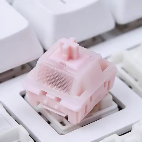 HMX Peach Pink Silent Linear Switches 5 Pins RGB Factory Lubrication For Mechanical Gaming Keyboard 
