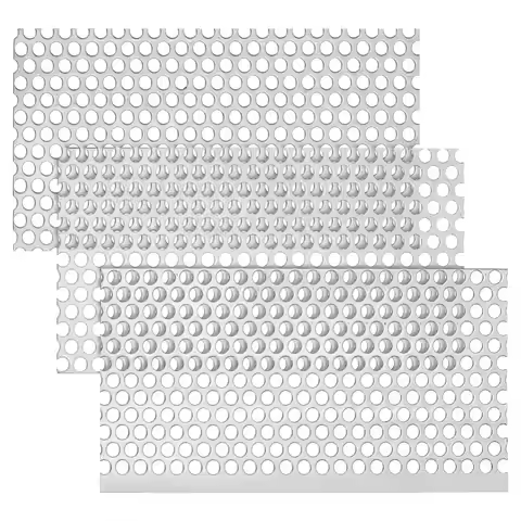 3 Pcs Perforated Metal Sheets 6mm Hole Mesh Stagger Expanded Sheet Mesh Plate 1.5mm Thickness 304 St