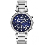 Michael Kors Women's Parker Chrono Crystal Bezel Navy Dial Watch MK6117