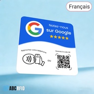 TEMU จานธุรกิจภาษาฝรั่งเศสสำหรับ Google Review, NFC Tap และ แบบไดนามิก, ติดตั้งง่ายด้วยการจัดการลิงก
