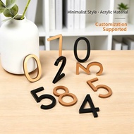 Acrylic 3D Minimalist House Number Plate, Gold & Black Digital Creative Address Number Sign House Nu