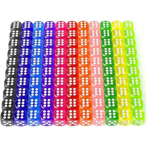 10/20/50PCS 14mm Colorful Transparent Dice Set Rounded Edge Board Game Dice for Bar Tabletop RPG D&D