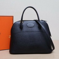 HERMES Bolide保齡球包3189黑色Buffalo阿登皮圈Z金扣肩背包