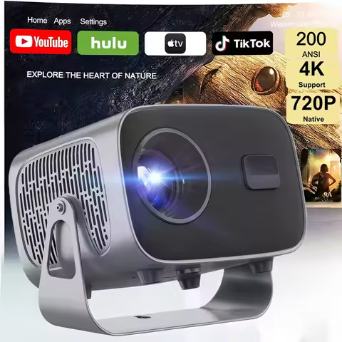 A10 Android 13.0 Smart Portable Projector WIFI6 BT5.0 Native 720P Support 1080P 4K Video Home Cinema