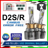 HID Xenon to LED D Series 45W D2S D2R Projector Lens Headlight Bulb 6000K Canbus Free