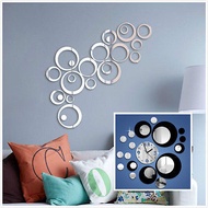 DIY Silver Modern Mirror Wall Sticker Rectangle&amp;Butterfly Decal Home Decorations