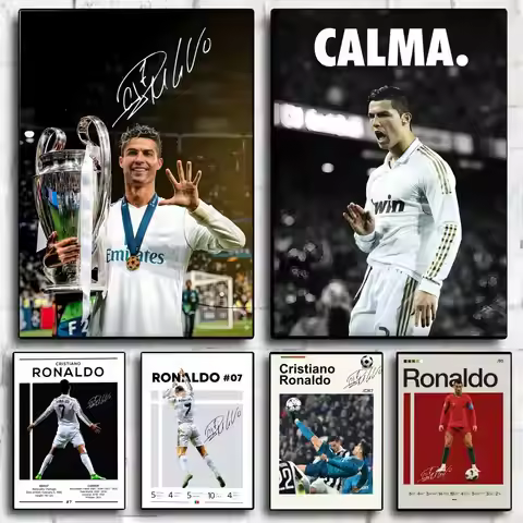Famous Athletes C-CR7 Poster Modern Minimalist Wall Art Prints for Bedroom Living Room Aesthetic Roo