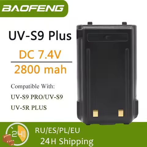Baofeng UV-S9 Plus Battery UV-5R+Plus UV-S9 Pro Walkie Talkie Li-ion Original Batteries USB Charging