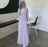 Shanum Dress Baju Gamis Kondangan FREE HIJAB Press Body Model Melayu Wanita Dewasa Terbaru 2024