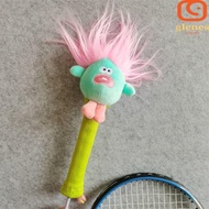 GLENES Cartoon Badminton Racket Protector, Non Slip Elastic Badminton Racket Handle Cover, Sweat Absorption Grip Animal Cute Drawstring Badminton Racket Grip Cover Tenis