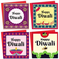 4pcs Happy Diwali Greeting Cards – Festival of Lights Cards & Envelopes – Hindu Holiday Notecards Ha