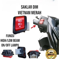 MERAH 3 MODE DIM SWITCH 3 POINT ON OFF SWITCH UNIVERSAL SHOOT HONDA VEHICLE RED