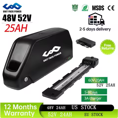 52V 25AH EBike Battery 21700 72V 15AH 52V 48V 20AH Downtube Polly L-G 60V 20AH E Bike Battery Pack f