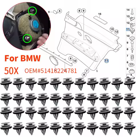 50PCS Auto Door Panel Card Trim Cover Fastener Clips 51418224781 For BMW E88 F45 E36 E46 E90 E91 F32