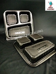3 Compartment Lunch Box (50pcs±) SQ3C / Disposable PP Lunch Box / Kotak Nasi / SQ 3C / Bento Box