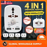 Travel Extension Plug Universal Adapter 3 Pin Plug with USB Port Extension Travel Adapter Multi Plug