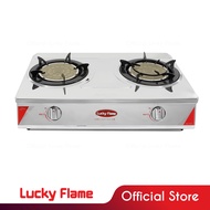 Lucky Flame เตาแก๊ส เตาแก๊สตั้งโต๊ะ เตากล่องคู่สแตนเลส รุ่น HQ-712SI