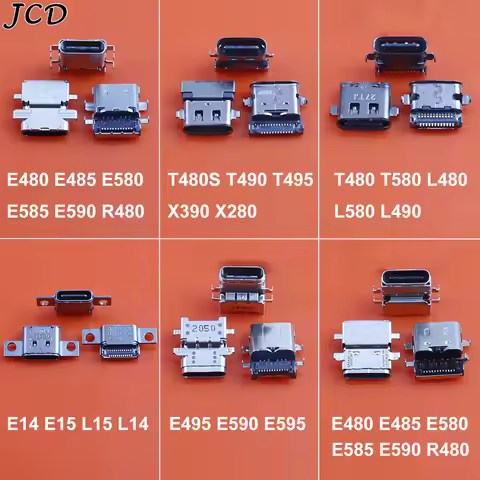 JCD 2pcs Type-C Charging Port Socket Connector Jack For Lenovo ThinkPad T480 T580 L480 L580 E480 E58