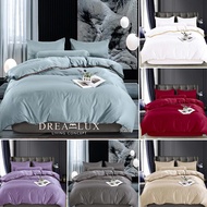 DREAMLUX 1800Tc Ice Silk Satin Super King Bedsheet With Comforter Set 7in1 Cooling Bedsheet 冰丝床单