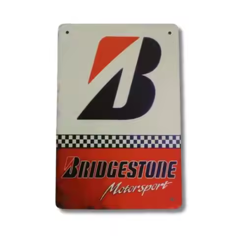 Bridgestone Tires Tin Sign Vintage Tire Shop Garage Decor
