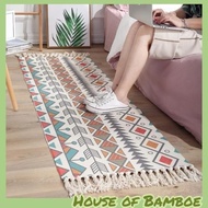 Scandinavian Ethnic Carpet Tassel Knitted Carpet 150 x 60 Cm
