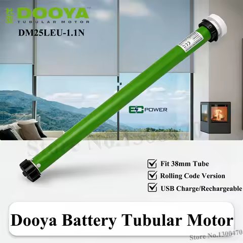 DOOYA DM25LEU Tubular Motor built-in li battery Motor for Rolling Blinds, RF433 Emitter Control,for 