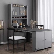 p607現代簡約餐桌組合高酒櫃北歐伸縮長餐檯餐邊櫃多功能（包運送）